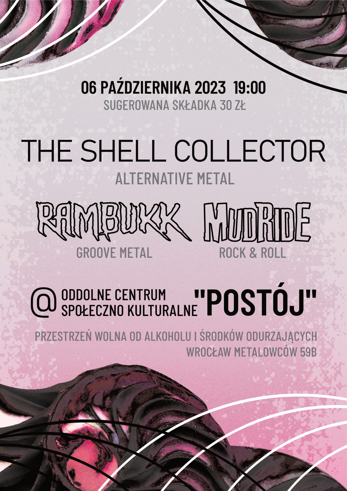 Wieczór ciężkiego bujania! Koncert The Shell Collector, Rambukk, Mudride